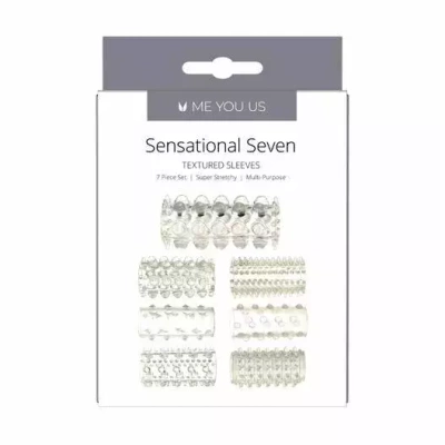 Komplet Siedmiu Nasadek Stymulujących - Me You Us - Sensational Seven Textured Sleeves 