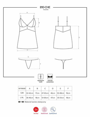 Erotyczna Koszulka i Stringi - Obsessive 810-CHE-1