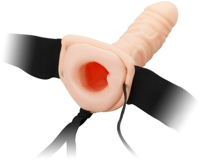 Długa Męska Proteza Penisa z Wibracją - The Extender Plus Vibrating Strap-On