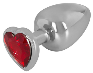 Korek Analny z Czerwonym Kryształem Diamond Anal Plug Heart Red Large