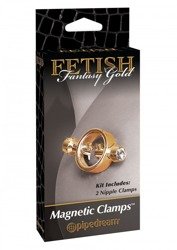 Magnetyczny Stymulator Na Brodawki - Fetish Fantasy Gold Magnetic Clamps