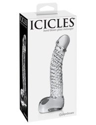 Szklane Dildo Penis ze Spiralą - Icicles No 61 Pipedream