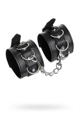 Czarne Kajdanki Z Ekoskóry - Anonymo Wrist Cuffs No 0103 Black