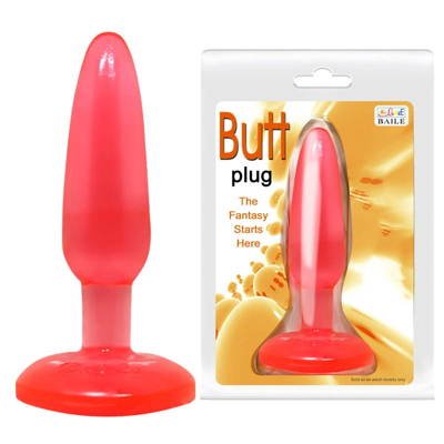 Czerwona Żelowa Wtyczka Analna Średnia - Butt Plug 15 cm