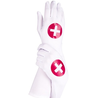 Długie Białe Rękawiczki Pielęgniarki - Nurse Gloves 40cm