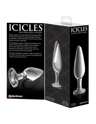 Icicles No 26 - Szklany Korek Analny z Podstawą