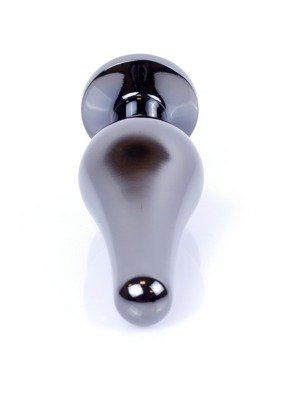 Korek Analny z Czerwonym Kryształkiem Dark Silver Butt Plug