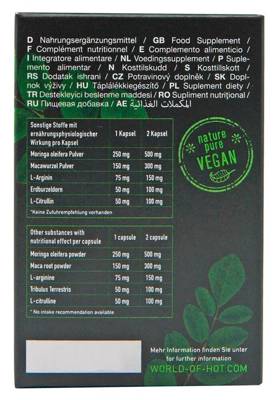 Męski Suplement Na Poprawę Libido - Premium Moringa +Maca Men Power Vegan 60 Szt.