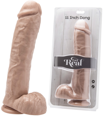 Ogromne Dildo Z Jądrami I Przyssawką - Get Real 11" 28cm