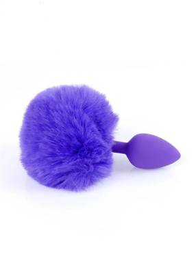 Ozdobna Wtyczka Analna z Króliczym Ogonkiem - Bunny Tail Purple