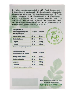 Pobudzające Tabletki Dla Kobiet - Premium Moringa +Damiana Libido Power 60 Szt.