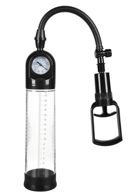 Pompa Powiększająca Penisa z Manometrem - Powerpump MASTER Black&Clear