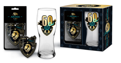 ROYAL EDITION - szklanka do piwa 500ml + zapach do samochodu - 60 Lat