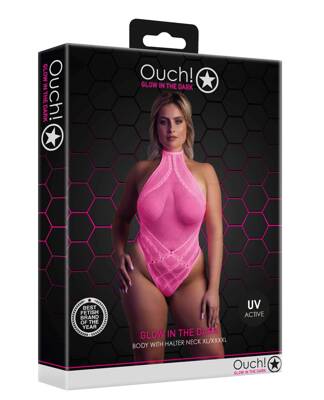 Sexy Wiązane na Szyi Neonowe Body Ouch! 839 Pink