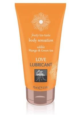 Shiatsu Żel poślizgowy, jadalny i smakowy - Love Lubricant Mango & Green tea 75 ml