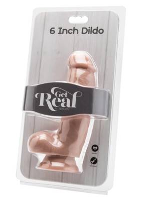 Średni Gruby Penis Z Jądrami - Get Real 6"  16,5cm