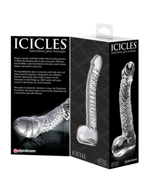 Szklane Dildo Penis ze Spiralą - Icicles No 61 Pipedream