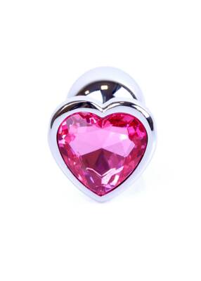 Szlachetny Korek Analny z Różowym Kryształkiem Diamond Plug Heart Pink