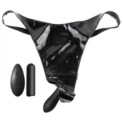 Winylowe Stringi z Wibracją - Fetish Fantasy Series 10-Function Remote Fantasy Panty