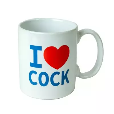 Zabawny Ceramiczny Kubek Z Napisem - I Love Cock Mug