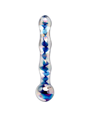 Zdobione Szklane Proste Dildo - Icicles No 8