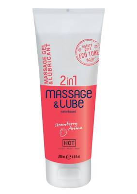 Żel do Miejsc Intymnych i Masażu - 2in1 Massage & Lube Strawberry 200ml