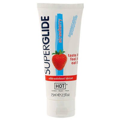 Żel poślizgowy o smaku truskawkowym - Super Glide Strawberry 75 ml