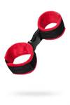 Miękkie Kajdanki Welurowe - Anonymo Wrist Cuffs No 0106 Red&Black