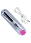 Mini Srebrny Wibrator Pocisk - Lady Finger - Silver/Pink