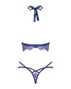 Niebieski Seksowny Komplet - Obsessive Top & Thong Flowlace
