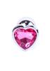 Szlachetny Korek Analny z Różowym Kryształkiem Diamond Plug Heart Pink